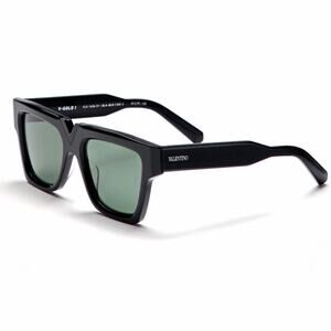 New! Valentino V GOLD I VLS 162A, Chic Black Sunglasses, Authentic